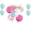 Loonballoon Unicorn Theme Balloon Set, Birthday Enchanted Unicorn Bouquet Kit and 4x latex balloons 48584